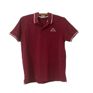 Kappa Mens Burgundy Embroidered Logo Short Sleeve Polo Shirt Size Medium